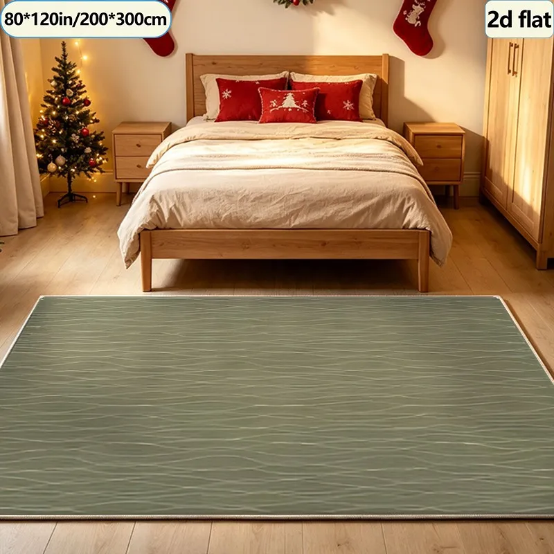 Sage Green Wavy Texture Solid Color Carpet, Simple Neutral Carpet, Suitable for Living Room, Bedroom, and Home Floor Decoration