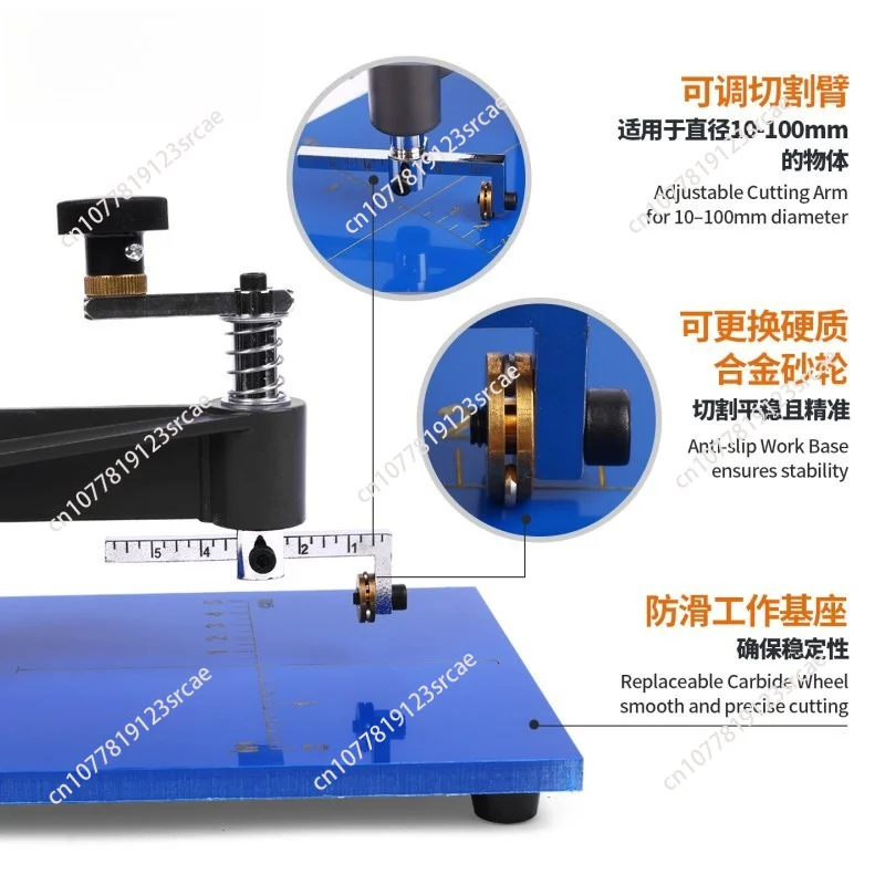 Double-scale round mirror instrument round hole cutter metric inch hand tool cutting large and small discs, cutting glass