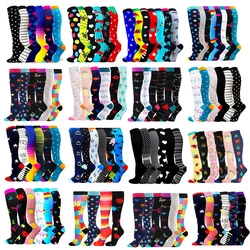 3/6/7 Pairs/Pack Compression Socks Women Nurse Socks Knee High 20-30 MmHg Edema Diabetes Varicose Veins Running Sports Stocking