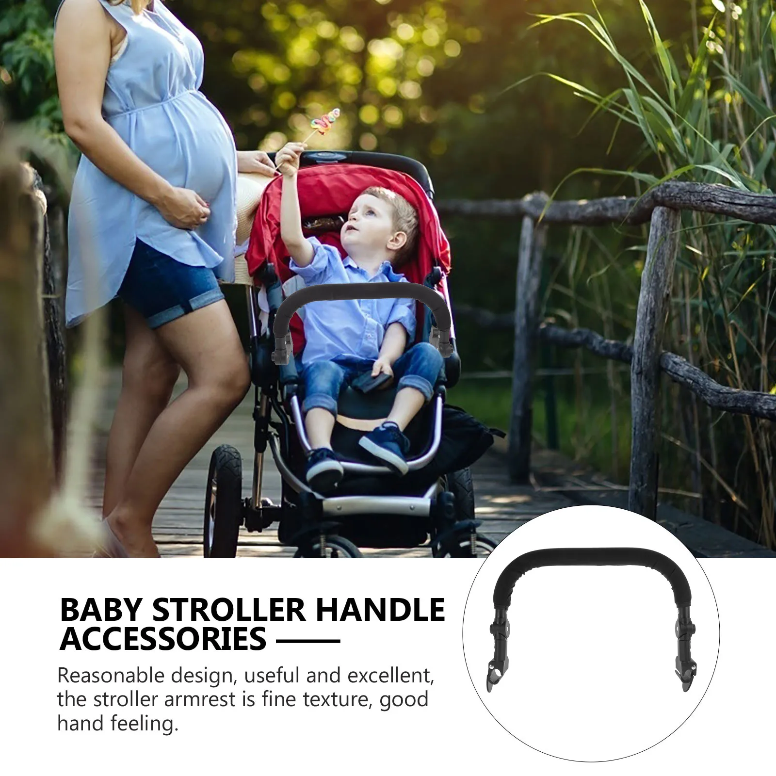 

Stroller Handrail Extension Belt Universal Handlebar Arm Replacement Baby Sponge Adjustable Accessories Toddler Long Use Durable