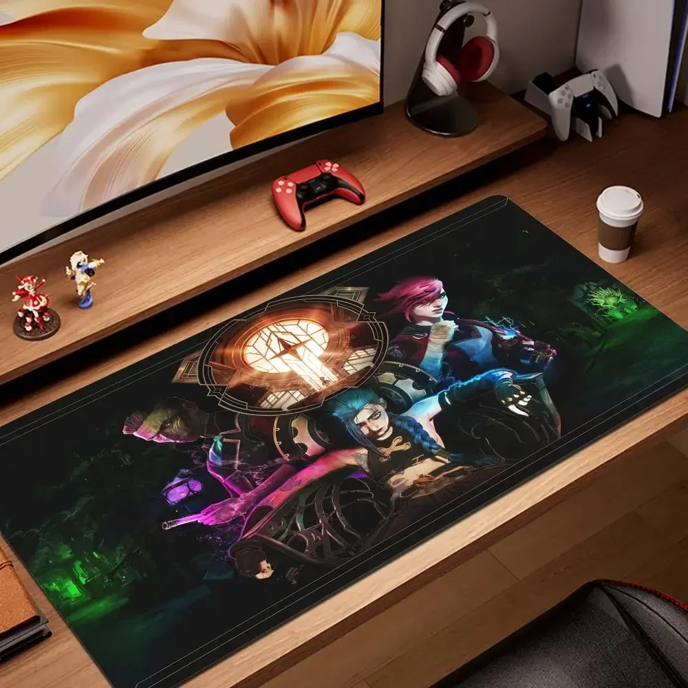 Mouse Pad Gamer Arcane Desk Mat Large Mousepad Gamer Accessories PC Computer Keyboard Desk Pad ALeague of Legends Jinx Rubber