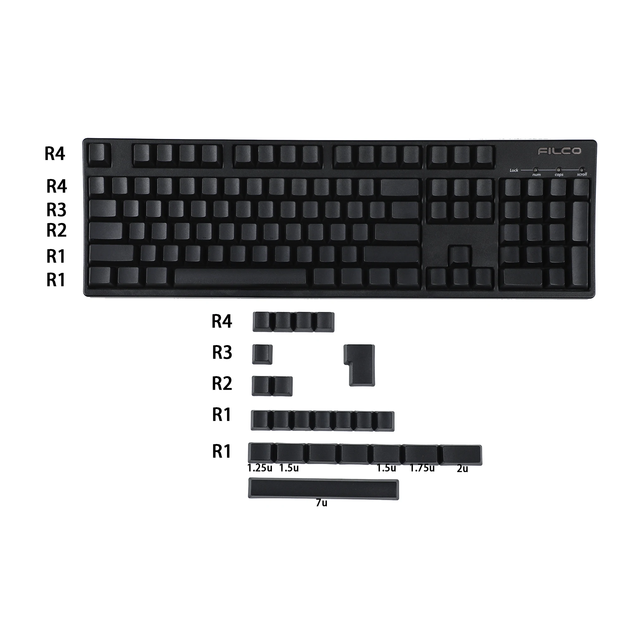 127 Thick PBT ANSI ISO Blank Keycaps OEM Profile For 108 104 96 87 61 68 NJ80 GMMK 84 KBD75 KBD67 XD64 GK64 (Only Keycap)