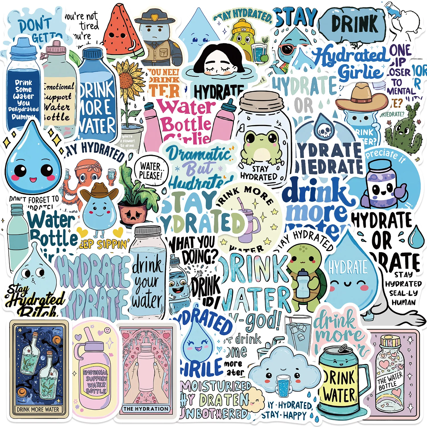 50/30/10 Sheets Cartoon Graffiti Stickers, Waterproof DIY Decor Decals for Guitar, Notebook, Laptop, Water Bottle & Luggage