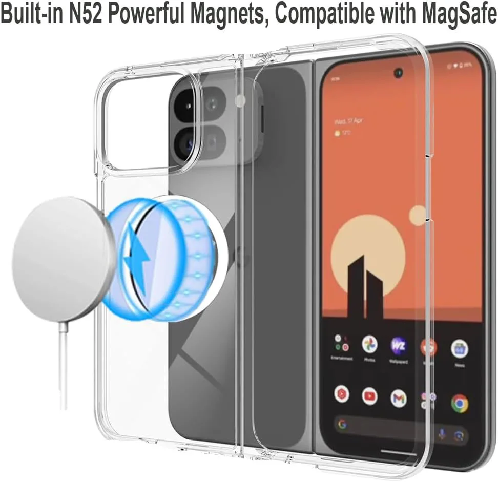 Clear Case For Magsafe Magnetic Wireless Charge Thin Hard Plastic Phone Cover For Google Pixel 10 9 Pro fold