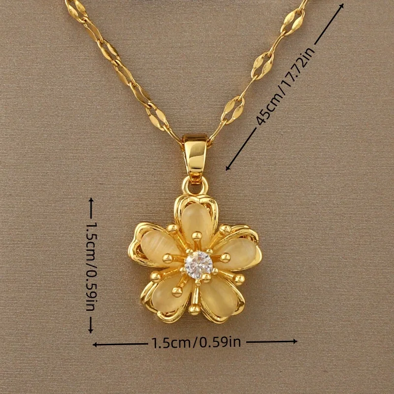 360° rotatable decompression five-petal flower pendant necklace birthday gift Thanksgiving gift accessories for family
