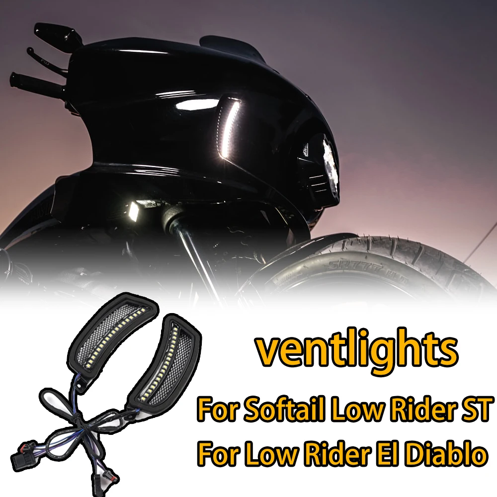 

Harley Softail Low Rider ST El Diablo FXRST FXLRST Светодиодные индикаторные накладные светильники Tracer Accent Фара Вентиляционное отверстие Аксессуары для мотоциклов