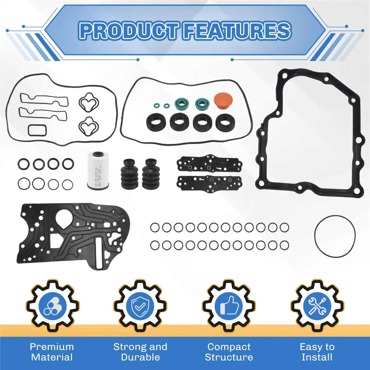 #01D 0AM for DSG DQ200 Gearbox Valve Body Seal Gasket Repair Kit for Audi Seat,0AM325066AE,(Metal + Plastic)