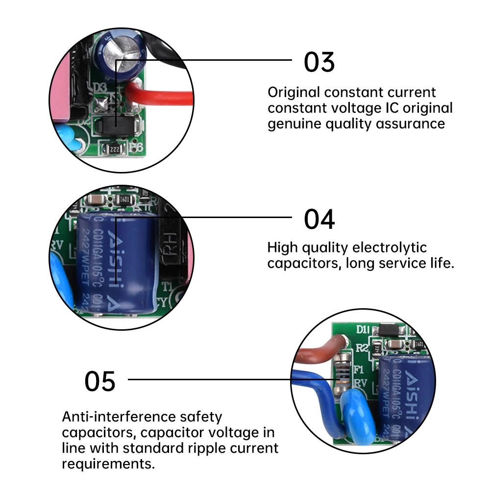 Modulo di azionamento LED DC12V 6W Uscita a tensione costante Modulo di alimentazione driver striscia LED AC100-240V a driver LED DC12V