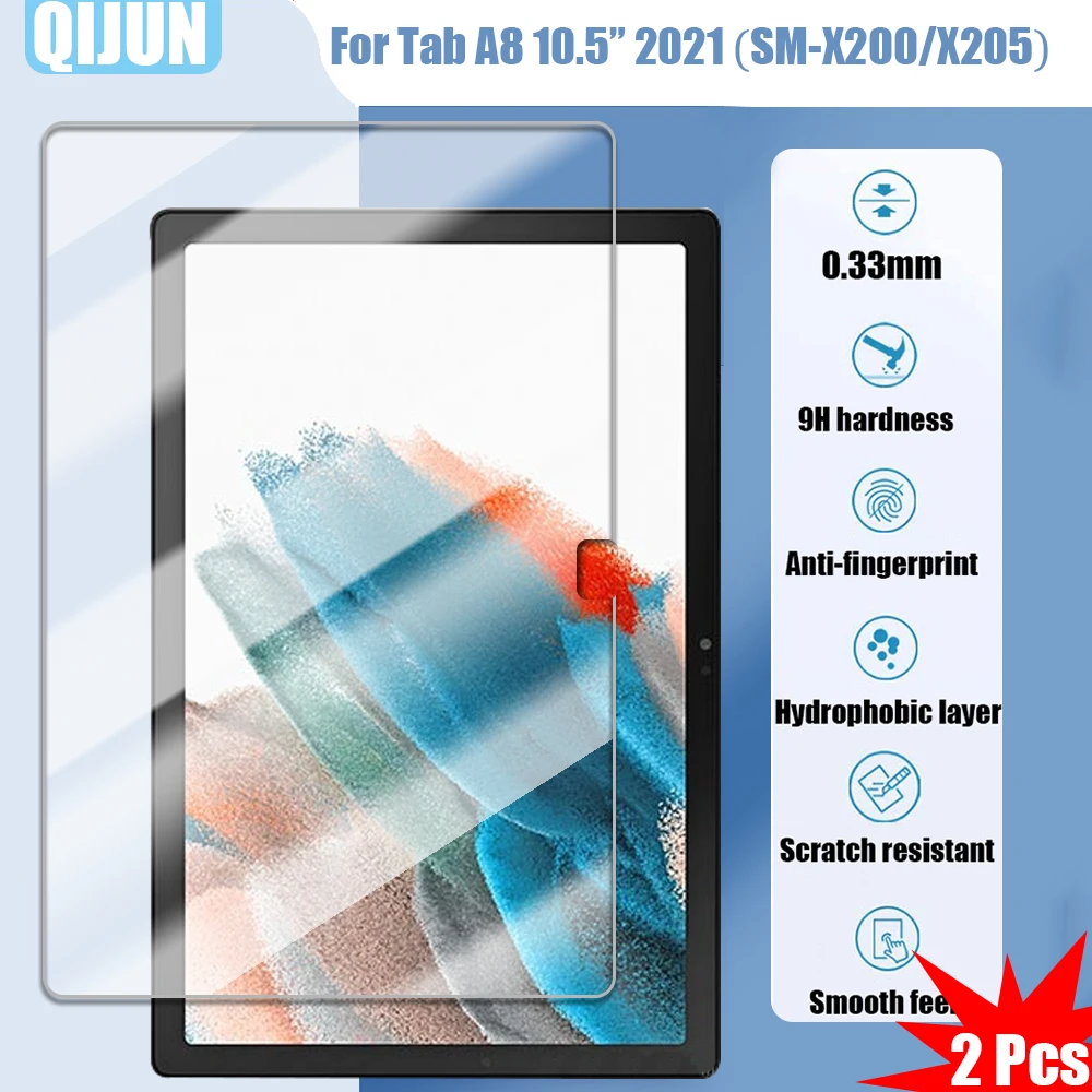 

Tablet Tempered glass film For Samsung Galaxy Tab A8 10.5 2021 Explosion proof and scratch resistant waterpro 2 Pcs SM-X200 X205