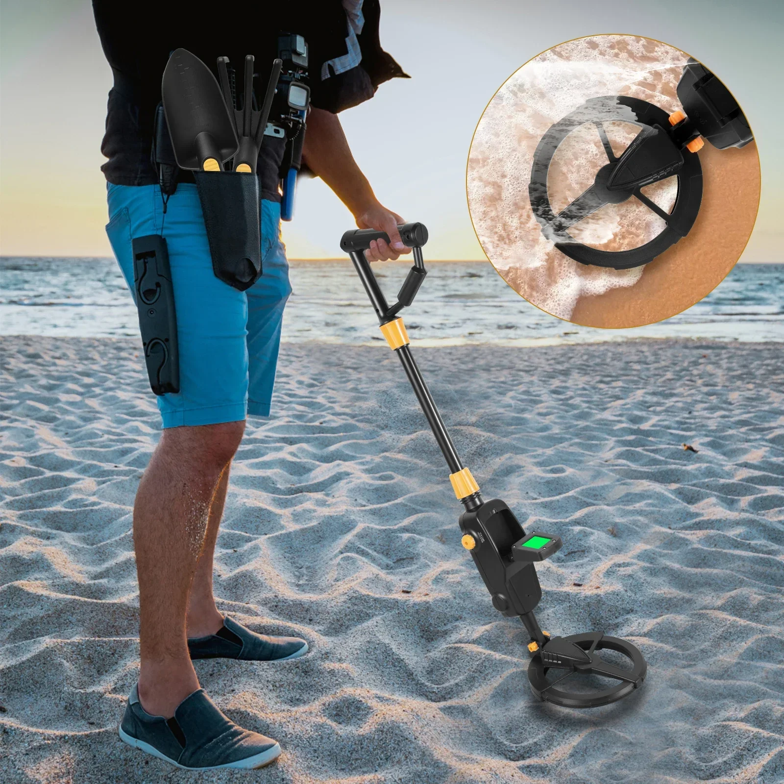 Imagem -02 - Metal Detector Kit Detectando Ferramenta Display Lcd Ouro e Prata Finder Jóias e Coin Hunting Ajustável