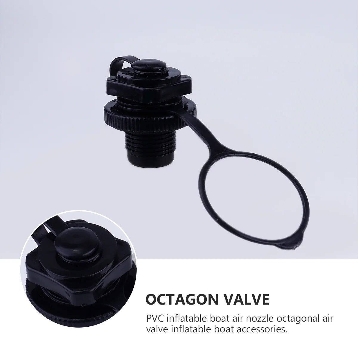 

Air Valve Inflatable Boat Black Screw Valve Replacement For Kayak Rubber Dinghy Pool Boston Plug Durable Leakproof Port For