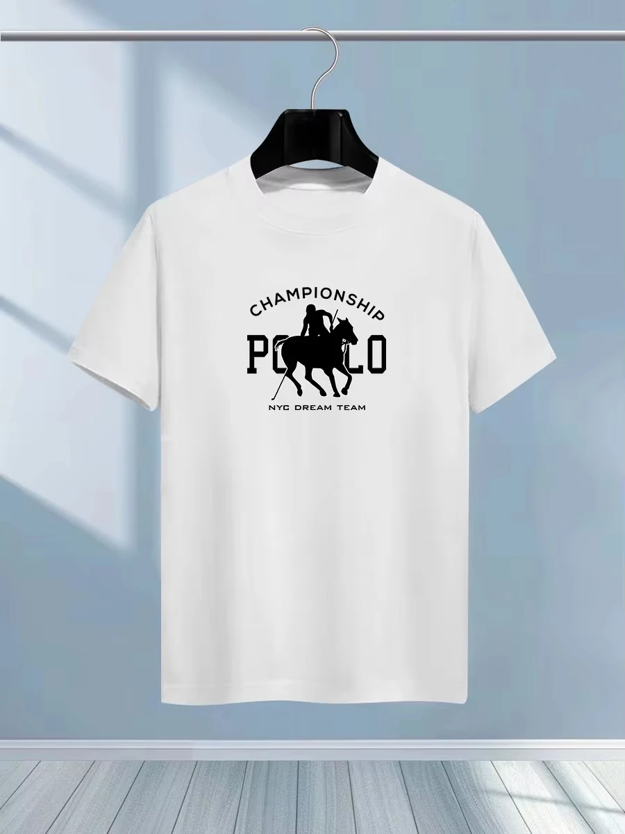 

Мужские и женские футболки с короткими рукавами, чистый хлопок, роскошные, высокое качество, принт пони, бренд, лето