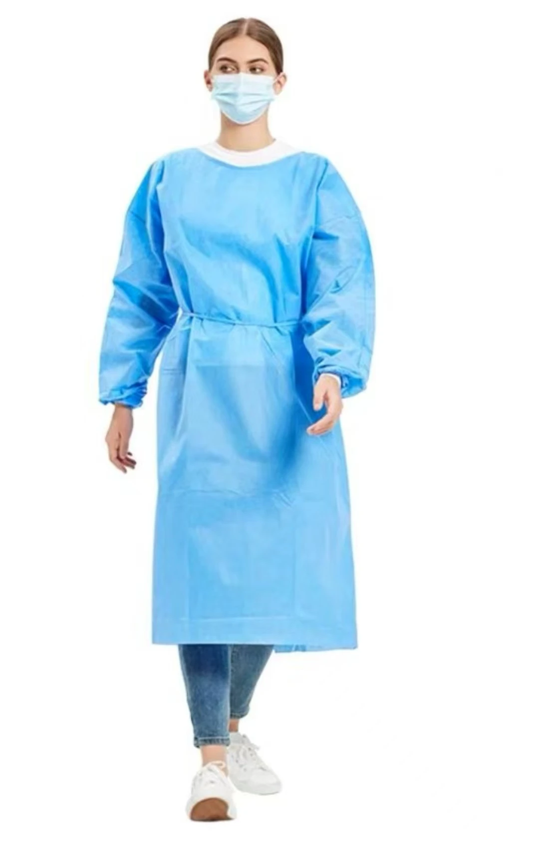 Disposable Non-Woven Protective hazardous Clothes Thick Work Isolation Clothing Gown Dental Anti-Oil Dust Stain Nursing Gown