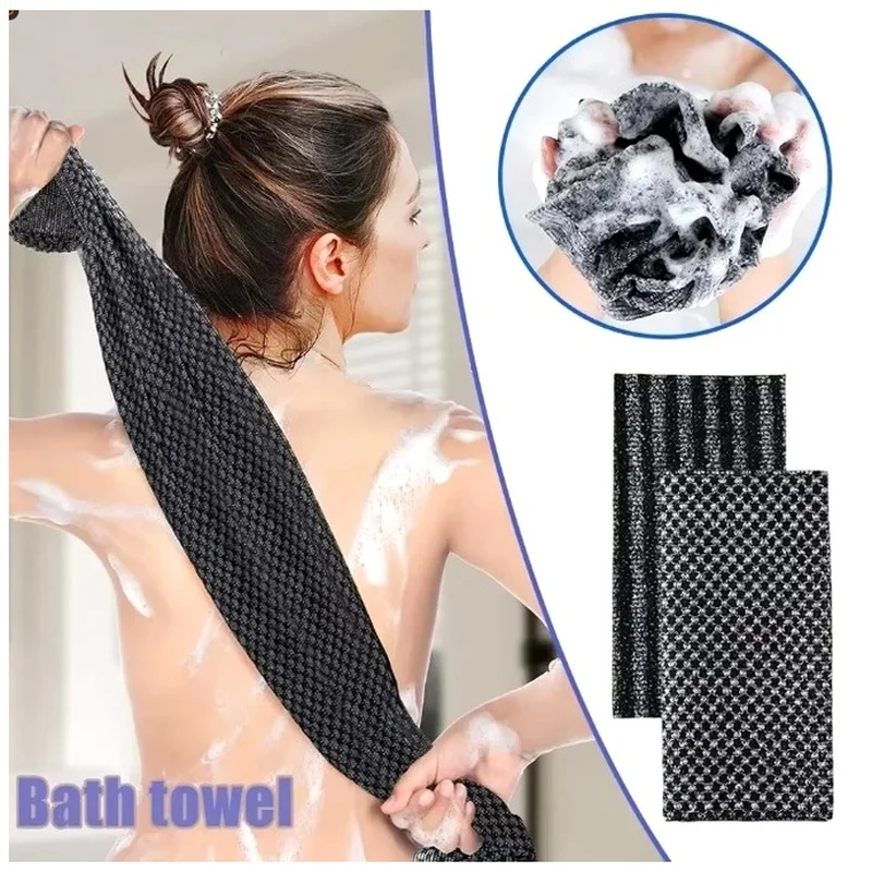 2026 Soft Shower Scrubber for Back & Body - Bathroom Accessory with Shower Sponge Nylon Exfoliating Bath Brush