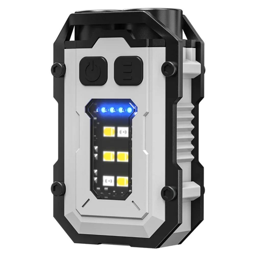 New Mini Keychain LED Flashlight Magnetic Work Light with Pen Clip Fidget Spinner Design Portable Play Torch for Daily Carry