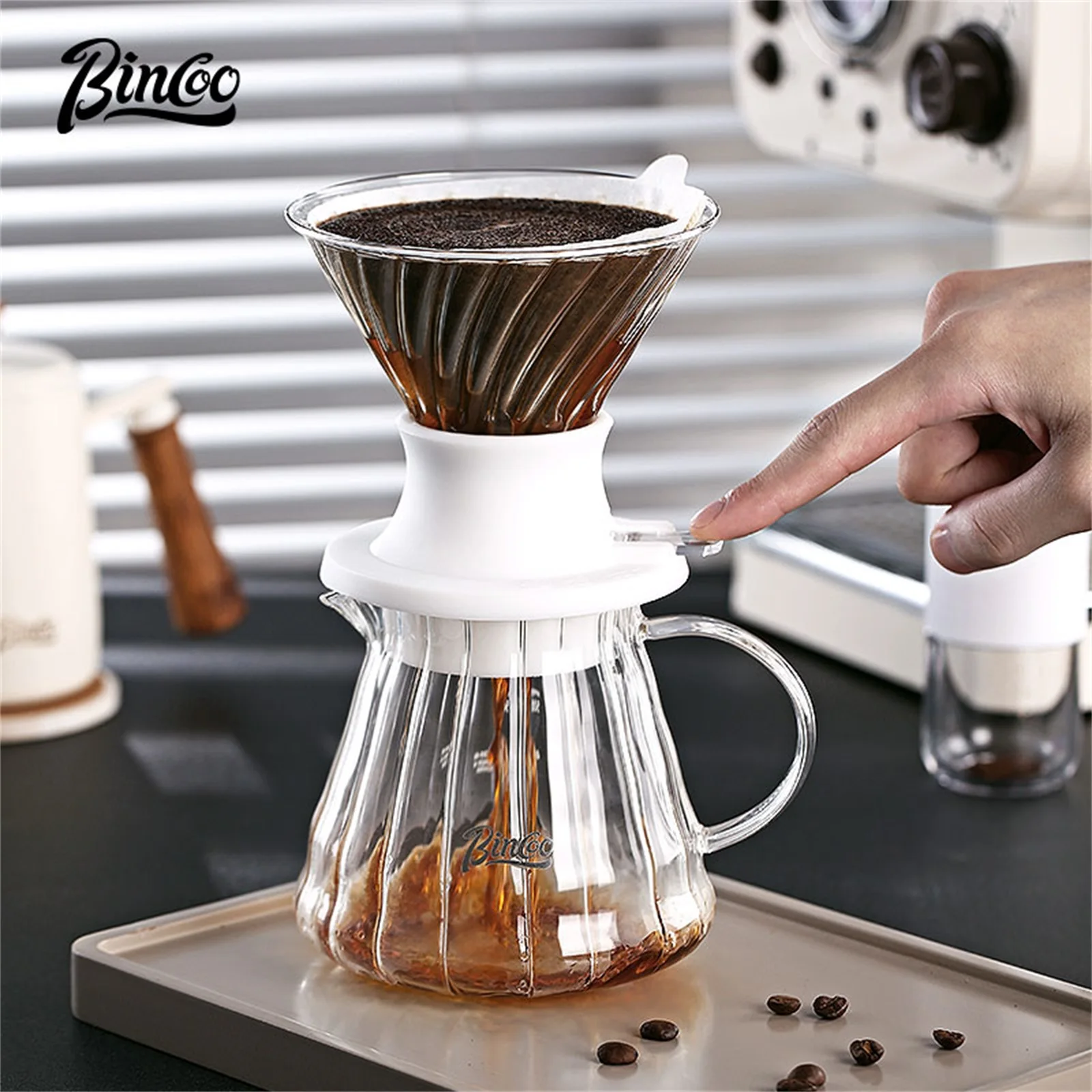 

Reusable Immersion Coffee Dripper and Filters Glass Hand Brewing Coffee Maker Filter for Home Office Restaurant Coffee Shop Use