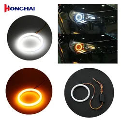 1PC LED Angel Eyes Bulb Halo Ring Lamp Fog Light White Yellow Turn Signal Light Car Daytime Running Light DRL 70 80 90 100 110mm