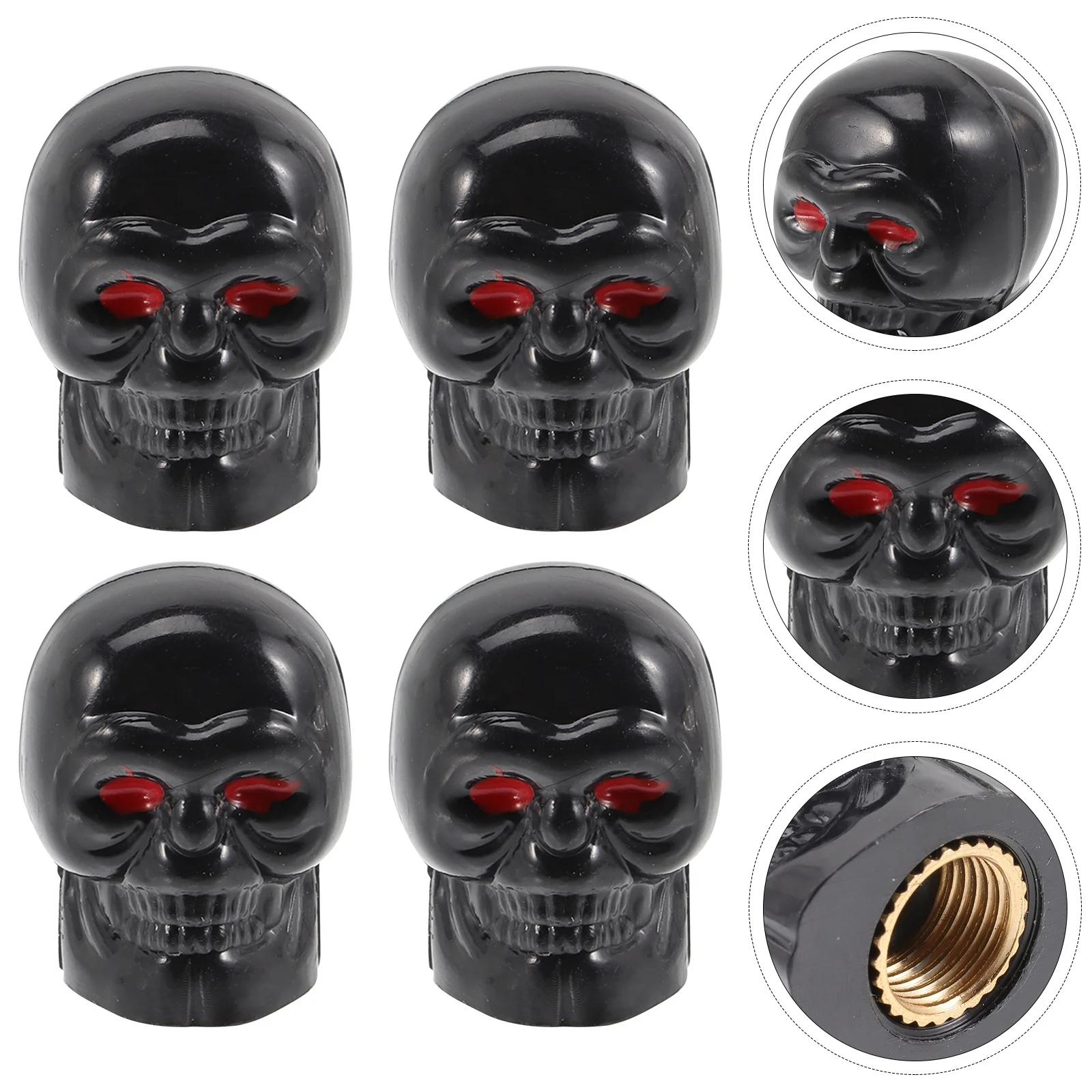 

4pcs Tire Valve Stem Caps Electroplated Skull Design Universal Car Suv Truck Motorcycle Wheel Air Pressure Covers