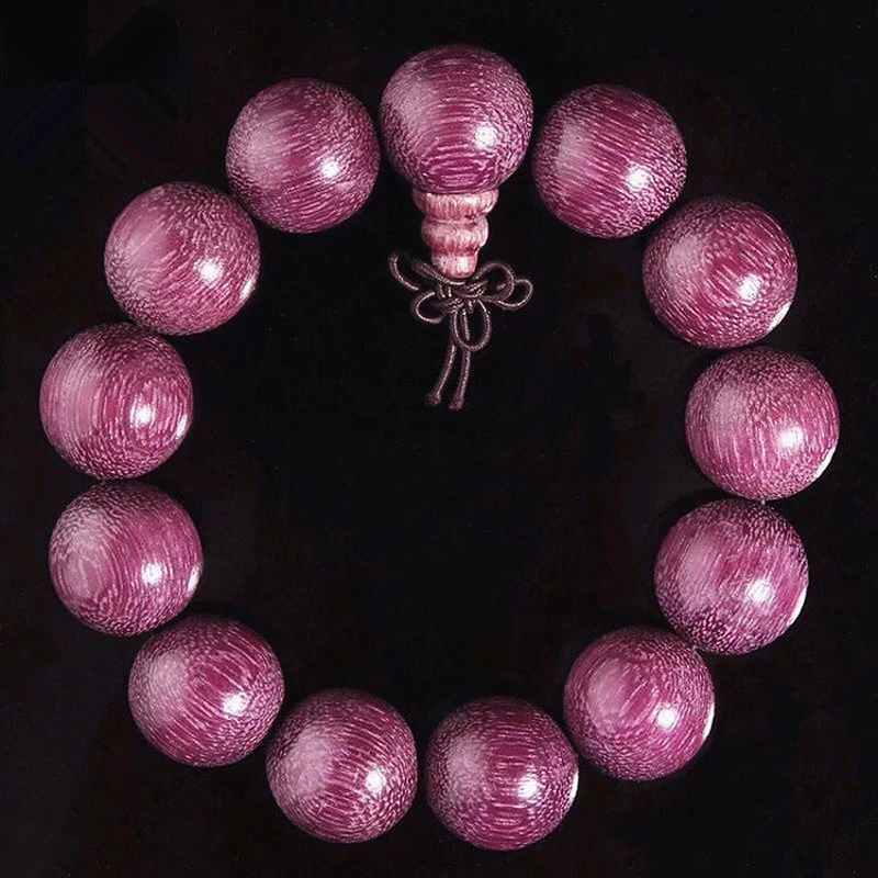 Authentic Violet Buddha , Crafted from Small-leaf Rosewood Golden Silk Nanmu, Multi-bead Bracelet for Men and W