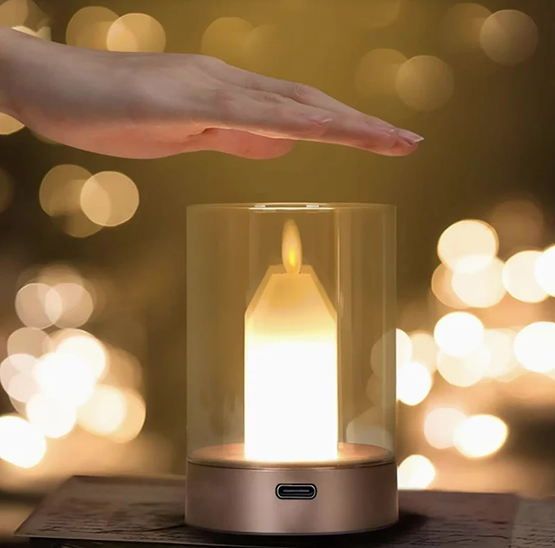 1 ضوء LED قابل لإعادة الشحن ومستشعر للحركة، تصميم عديم اللهب، هدية مثالية لعيد الميلاد وعيد الشكر