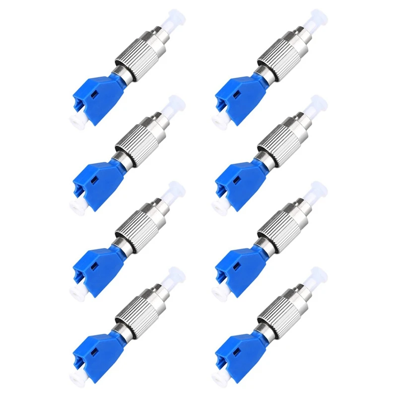 8Pcs Visual Fault Locator Adapter, Hybrid Fiber Optic Connector Adapter,Single Mode 9/125Um FC Male To LC Female Adapter