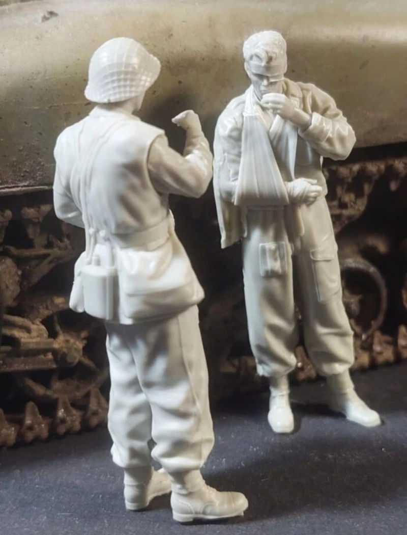 Kit de figurines en résine moulée sous pression, échelle 1/35, ensemble paramédical britannique, 2 figurines non assemblées et non peintes