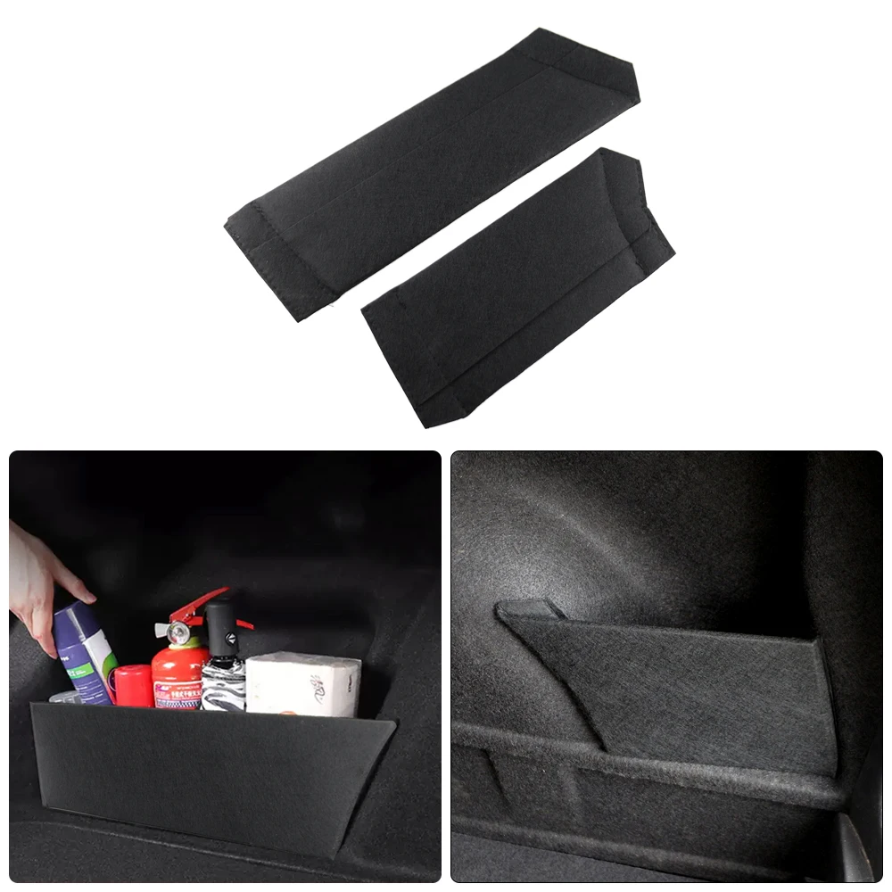 Trunk Side Partition Board Plate for Volkswagen VW T-Roc Troc 2018 - 2021 2Pcs/Set Storage Organizer Tail Box Accessories