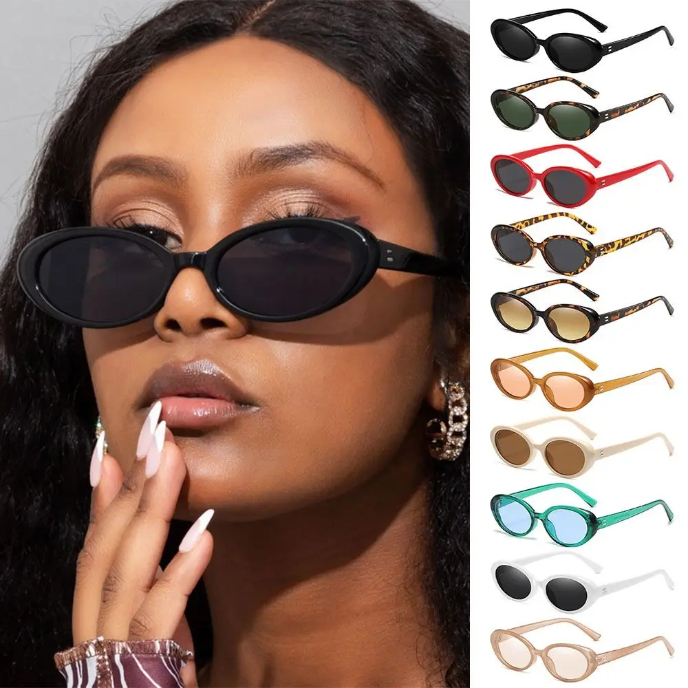 UV400 Protection Oval Sunglasses Fashion Vintage Style Y2K Small Oval Sun Glasses Aesthetic Accessories for Women & Men