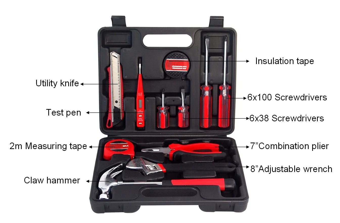 12pcs Hot Sales Portable  Repair Professional Tool Box for Home Use Tool Kit Set