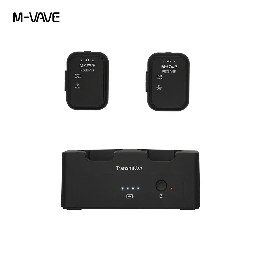 M-VAVE WP-12 Wireless Earphone Monitor System 2.4GHz 1T2R System w/Ultra-Latency 24H Playback 1800mAh Charging Case