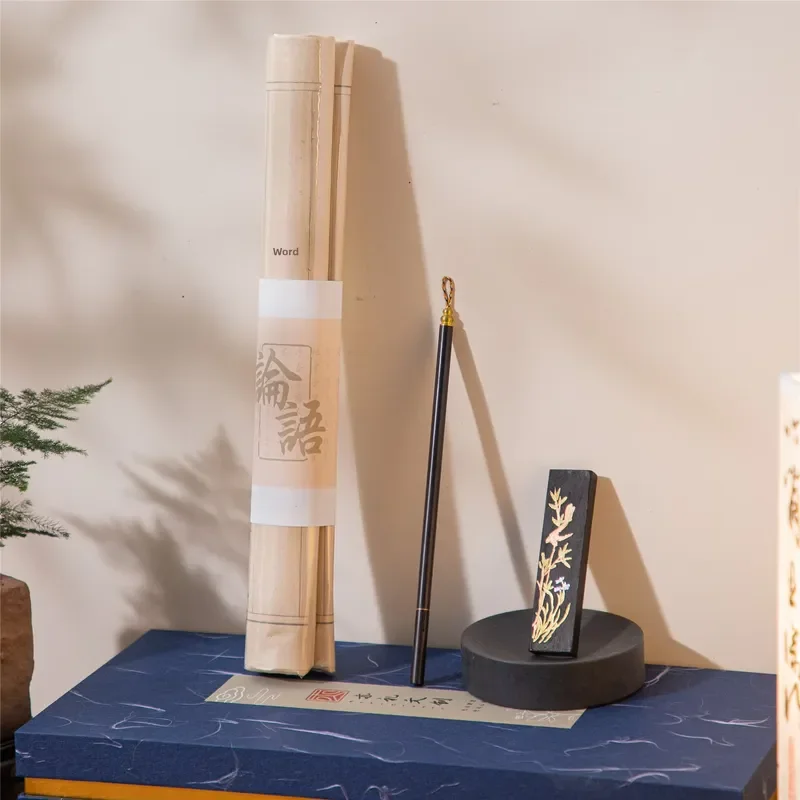 China Anhui Style Gifts Pen, ink, paper and inkstone Calligraphy Supplies Practice Writing Business Brush Four Treasures Set