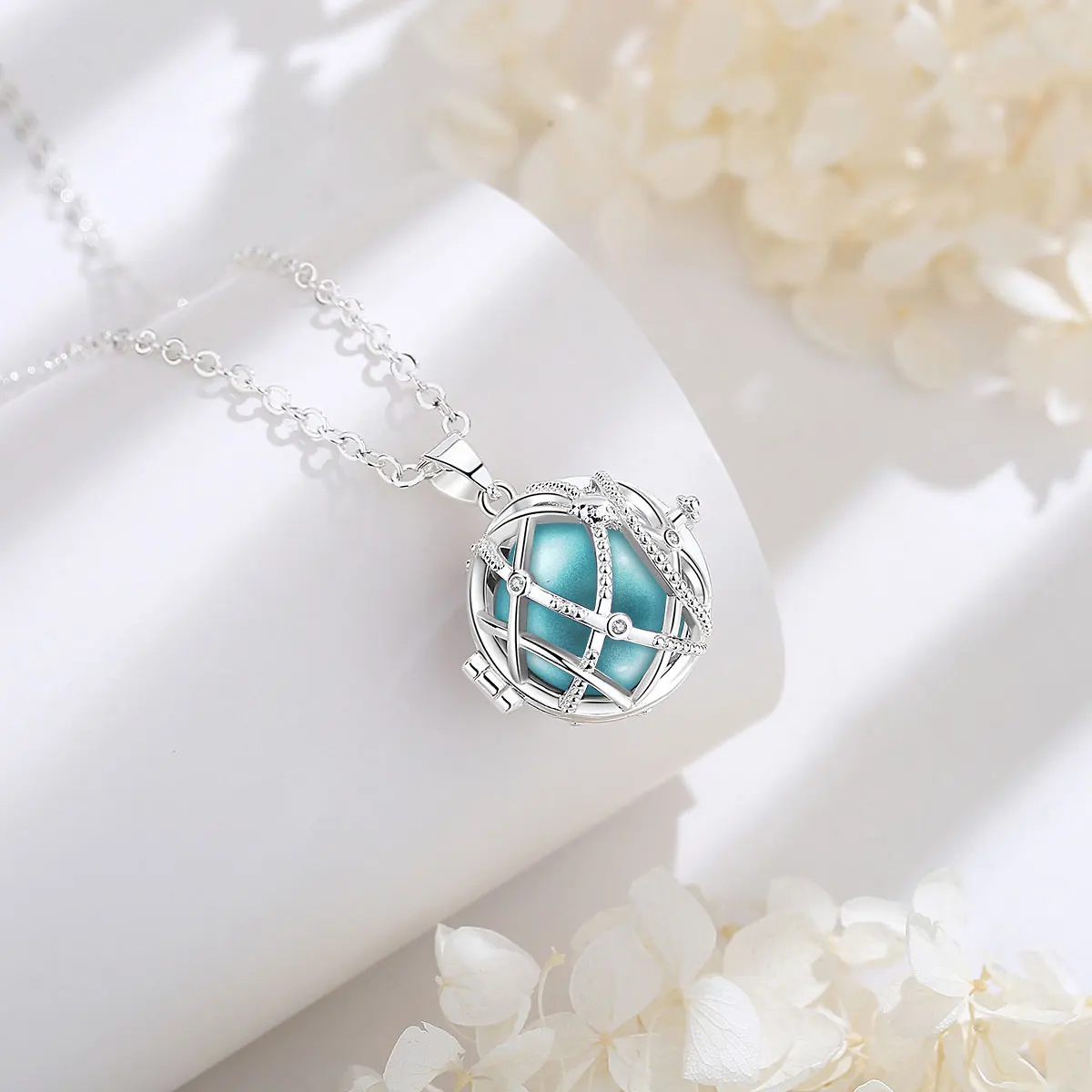 EUDORA 18mm Pregnancy Bola Necklace Angel Caller Harmony Ball Cage Pendant Mix Styles Fashion Maternity Jewelry for Women Gift