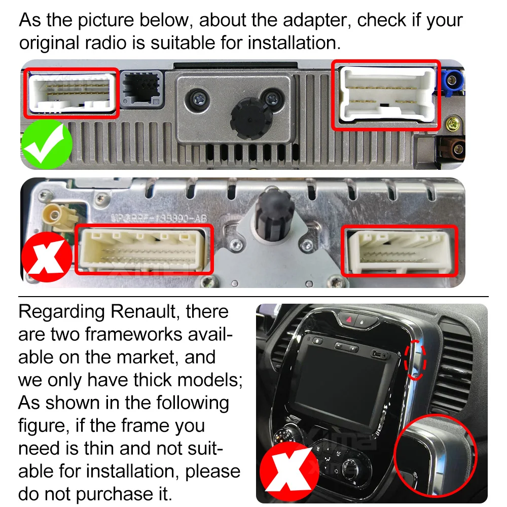 XIMA XV6Pro 2Din Carplay Stereo For Renault Kaptur Captur 2016-2019 Car Radio Multimedia Player Android Auto 2 Din Navigatio GPS