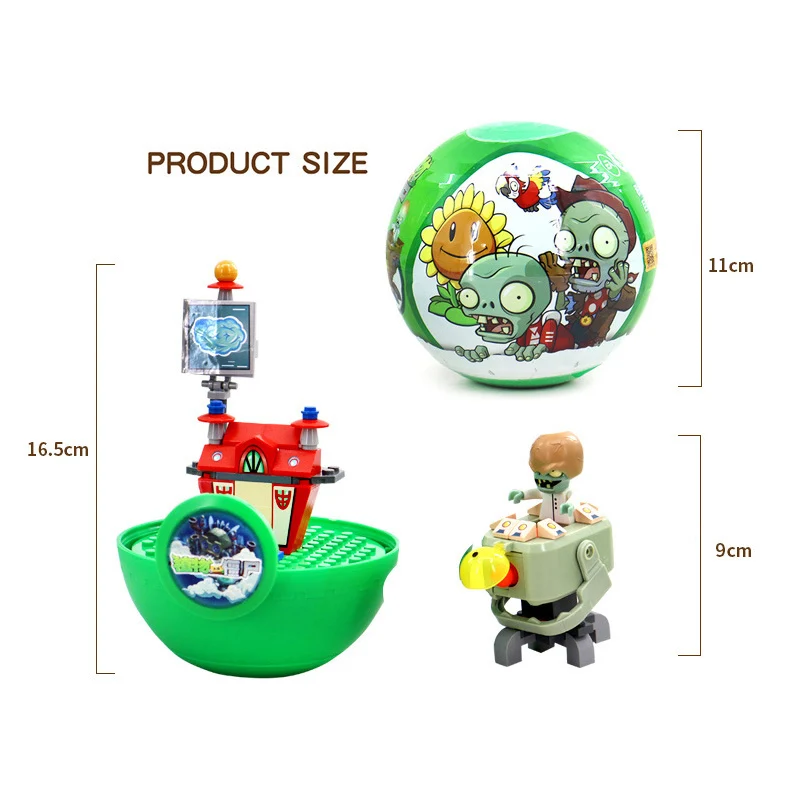 4 Styles Anime Plants vs. Zombies Toys Giant Capsule Blind Box Series Particle Assembly Building Blocks Children\'s Set Toys