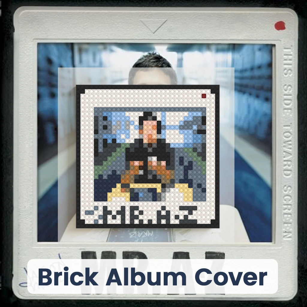 

Jason Mraz Pop Folk Music Building Blocks Brick Mosaic Art Wall Poster Album Cover Pixel Painting Home Living Room Bedroom Decor