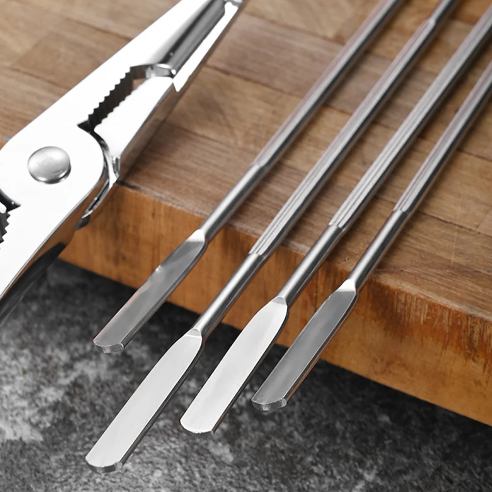 

5pcs Eating Tools Kit 304 Stainless Steel Seafood Fork Clamp Crab Crab Leg Crackers Tools Legs Lobster Tails Oysters