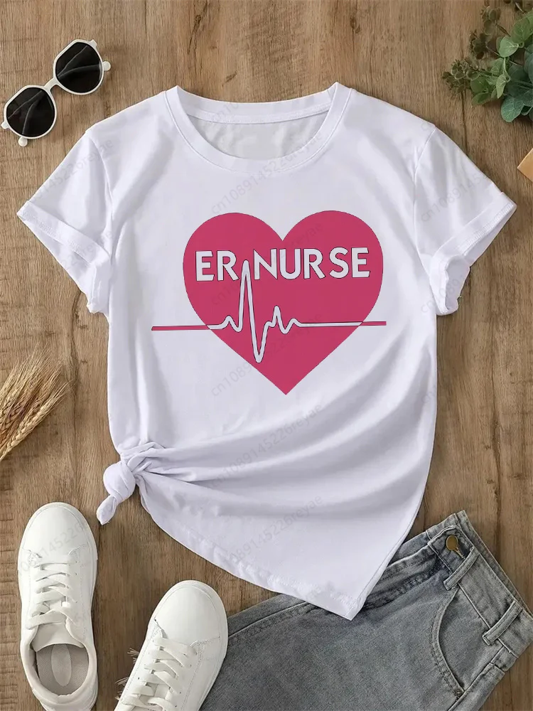 

Футболка с принтом медсестры и королевы, повседневный топ с короткими рукавами и круглым вырезом, женская одежда, футболка с графическим принтом, модные повседневные женские топы 90-х годов