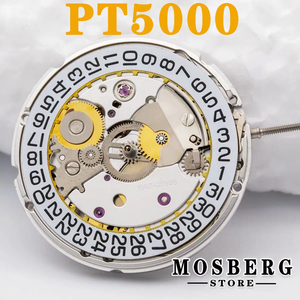 Original PT5000 Automatic Watch Movement Self-winding Mechanism 25 Jewels with Datewheel 28800 Bph Date Display Clone 2824