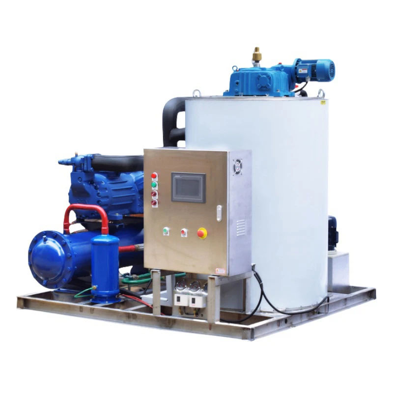 Seamless Stainless Steel Fish Ice Machine for Seafood Preservation Water Supply Pressure 0.1-0.5MPa & -21℃ Evaporation