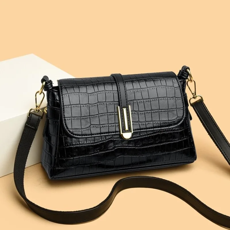 Elegant Square Leather Tote Bag Women Handbag Designer Shoulder Crossbody Purse Satchel Classic Diaper Bag