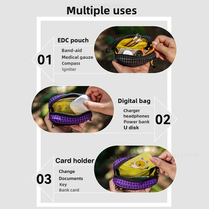 HIKEMAN التكتيكية EDC الحقيبة 35 جرام خفيفة UHMWPE مقاوم للماء المنظم حقيبة للتخييم التنزه السفر في الهواء الطلق Pokect #5