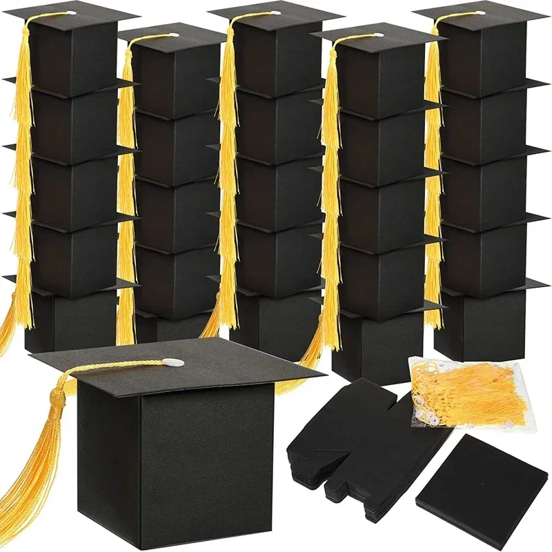 Graduation Season Gift Box, Bachelor's Cap Tassel Candy Box Decoration Supplies 10/20/30 Packs Cake Boxes and Packaging