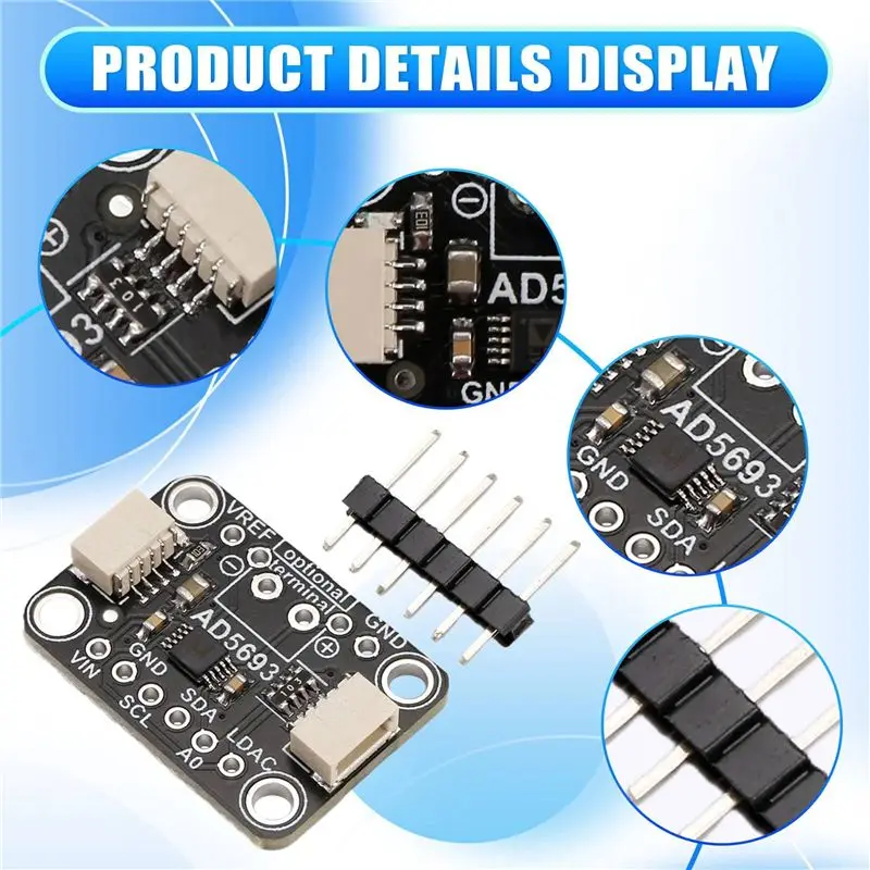 Winter Essential 2X AD5693R Breakout Board I2C Interface 16-Bit DAC Module Compatible With STEMMA QT Qwiic