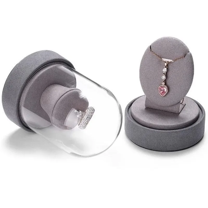 Counter Jewellery Display Stand Transparent Jewelry Rack Dustproof Pendant Earrings Organizer Holder Ring Bracelet Shelf Prop