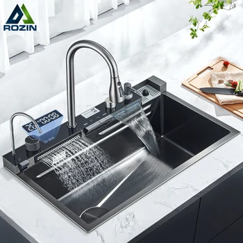 Stainless Steel Waterfall Kitchen Sink 1