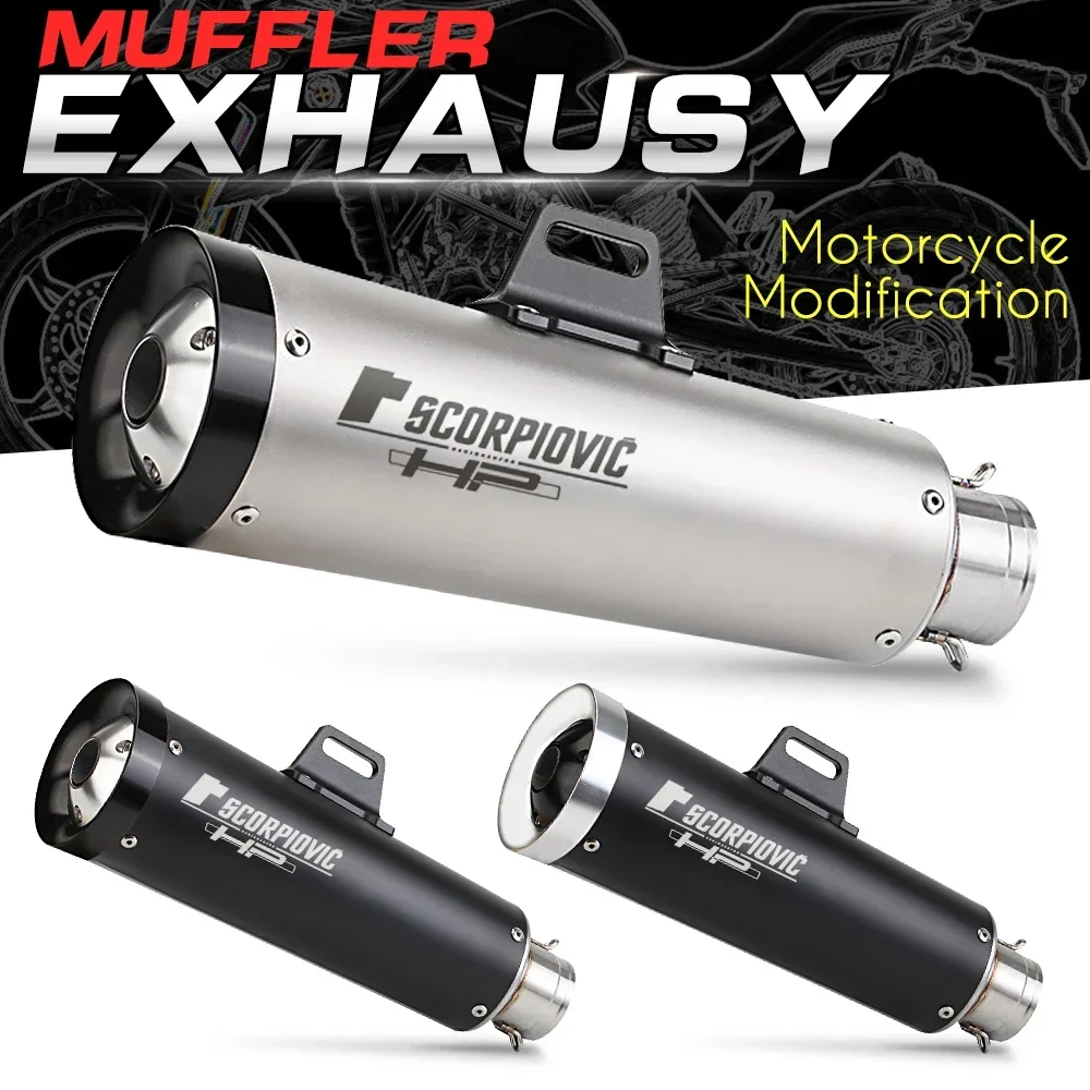 51mm Escape Moto Motorcross Exhaust Modified Motorcycle Muffler Pipe Connect Pitbike For YAMAHA R6 R25 Z400 Z750 MT09 MT03 Z650