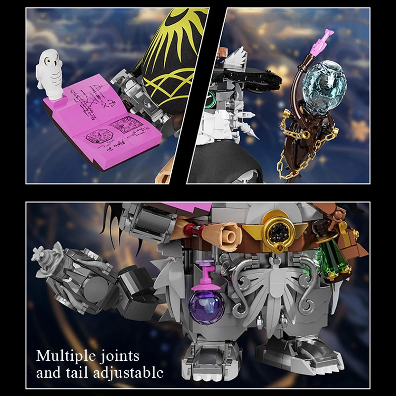 Creatieve 1458 Stuks Magic Wizard Kat Bouwstenen Goochelaar Kat Woondecoratie MOC Bricks Montage Speelgoed Voor Kinderen Volwassen Gift