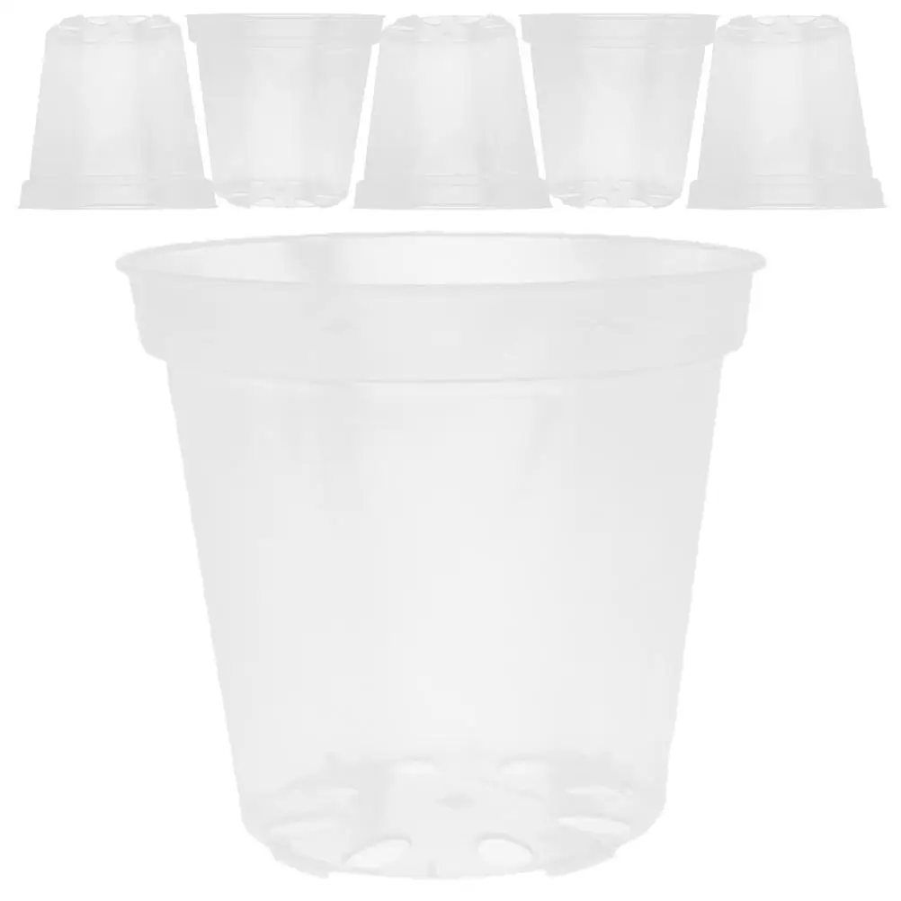 

6 Pcs Pot Set Clear Clear Pots Planters Drainage Holes Indoor Plants Orchids Pots Plastic Planter