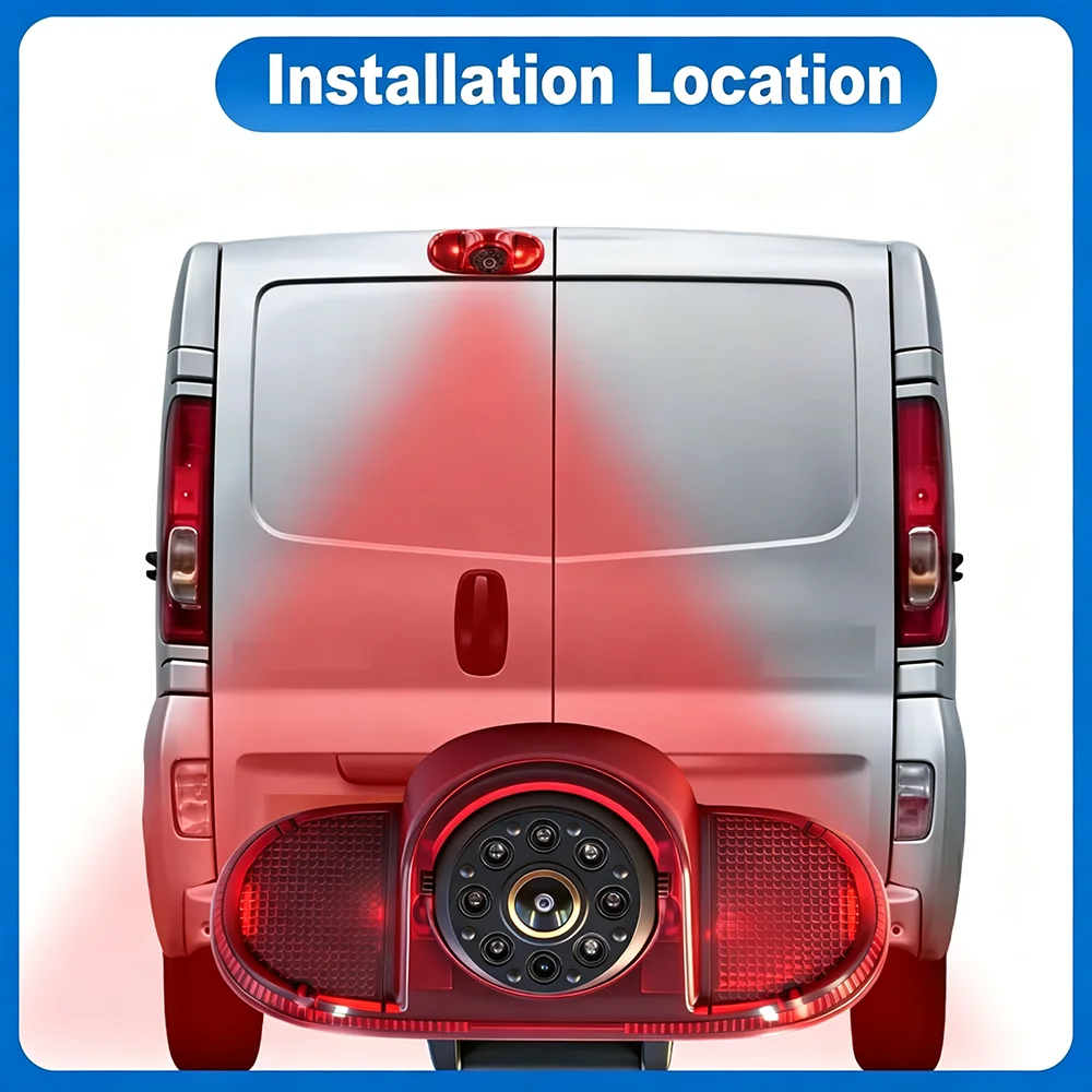 AHD 1080P Rückfahrkamera für die Bremsleuchte, passend für Renault Trafic 2001-2014, Opel Combo 2001-2011, Vauxhall Vivaro 2001-2014. – Detail 12