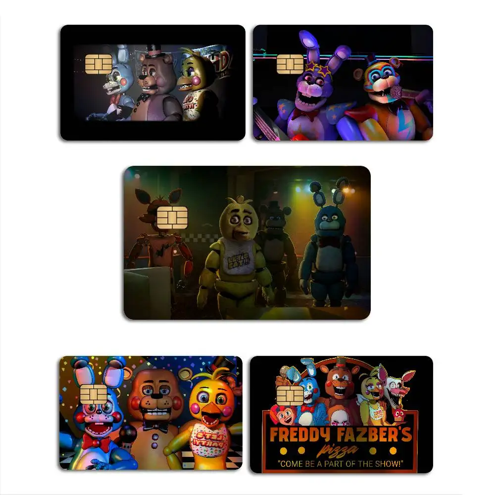 Horror Game F-Five Nights at Freddy's Luxury Laser Bank Card Stickers Shiny Reflective DIY Card Decoration